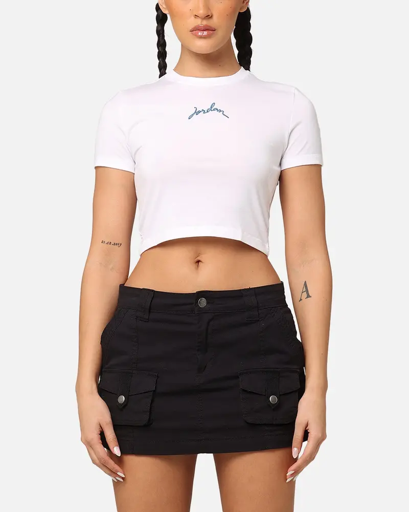 Jordan Women's Short Sleeve Graphic Slim Crop T-Shirt White/Industrial 1