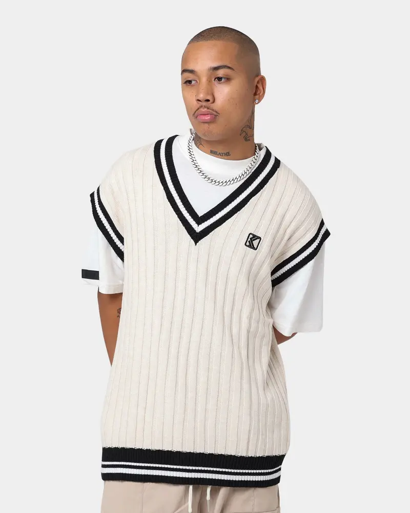 Karl Kani Og Rib Knit Vest Cream 1