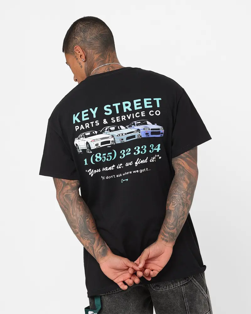 Key Street Parts And Service T-Shirt Black 1