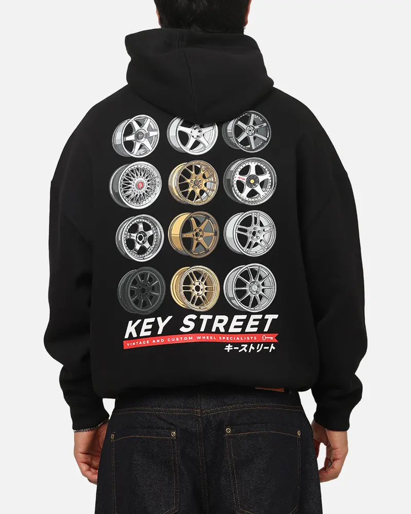 Key Street Wheels Hoodie Black 1