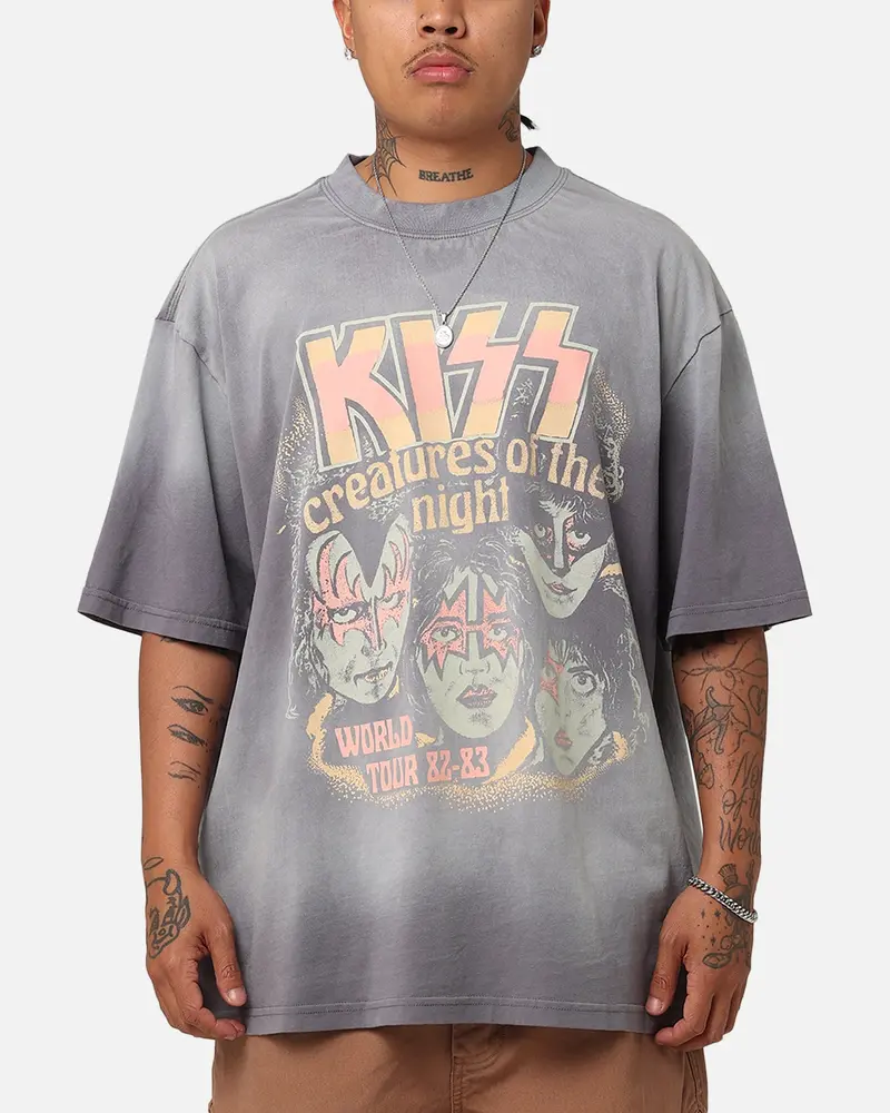 Kiss Creatures Of The Night T-Shirt Washed Grey 1