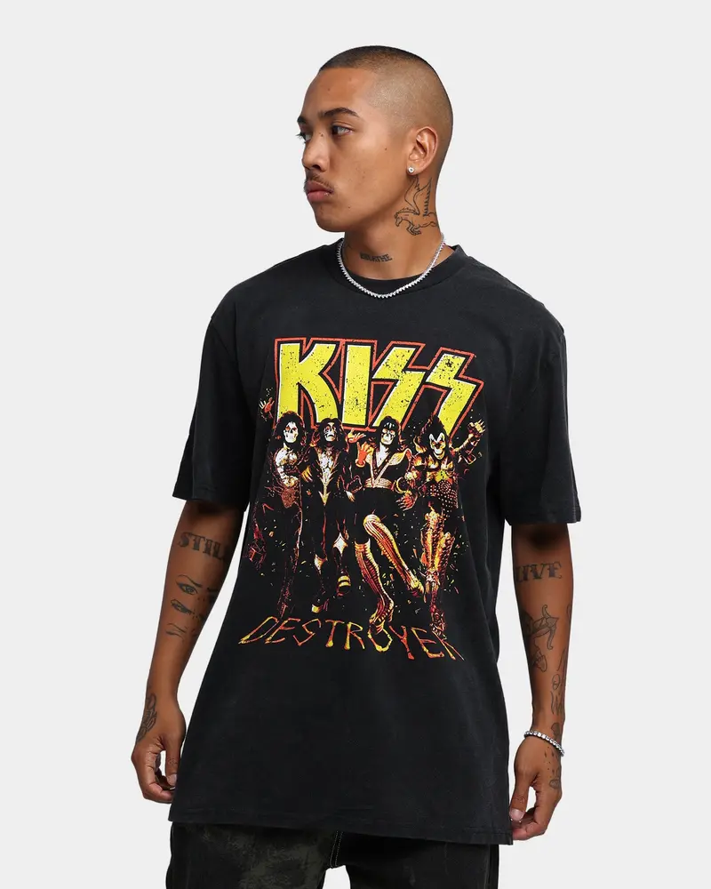 Kiss Destroyer T-Shirt Black Wash 1
