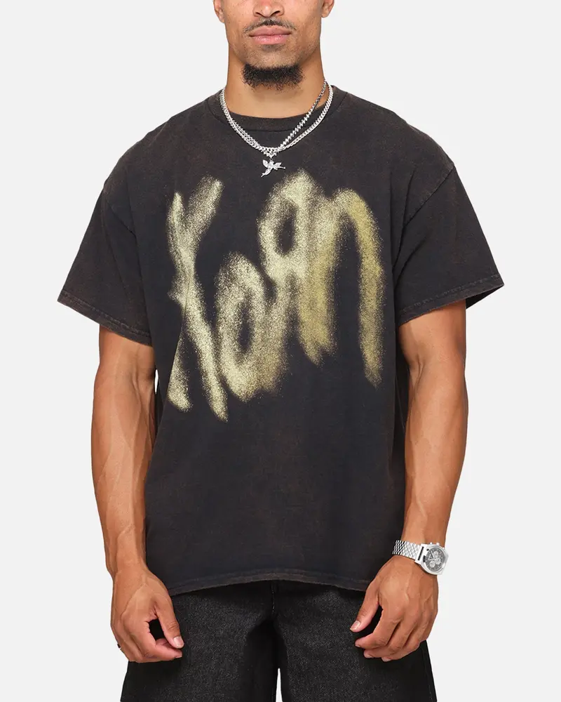 Korn Logo Noise T-Shirt Black Vintage 1