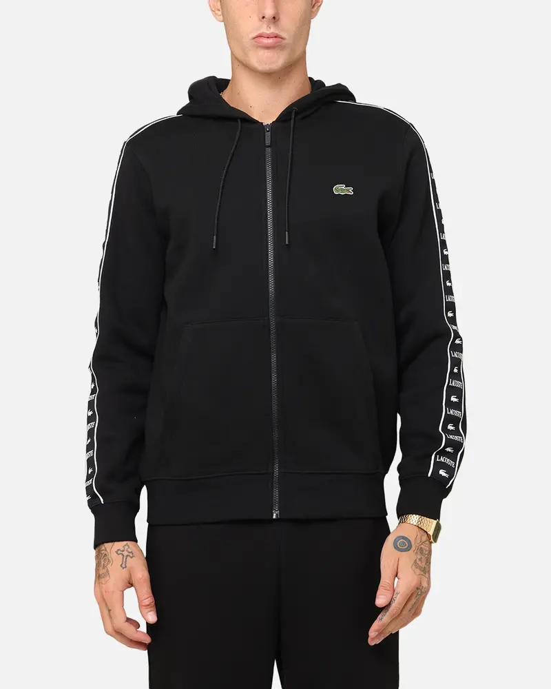 Lacoste 23 Tape Hoodie Black 1
