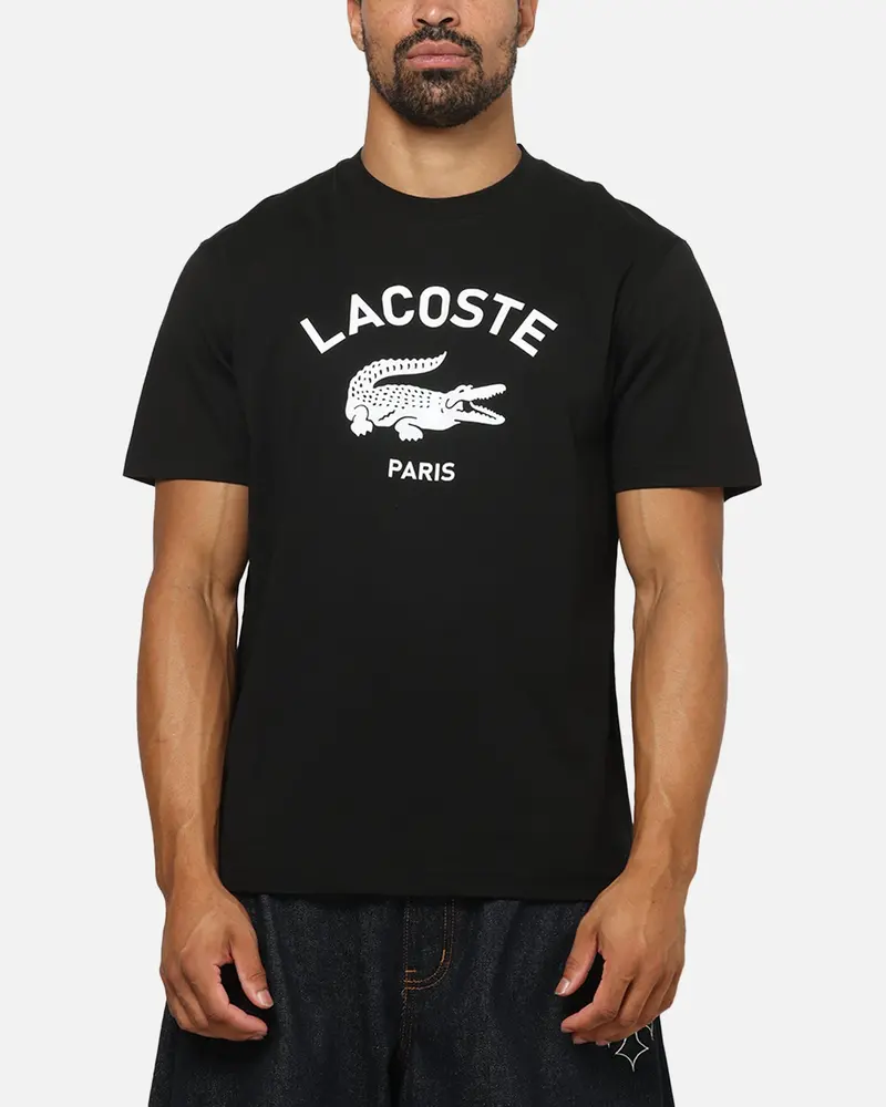 Lacoste Soft Branding Croc Logo T-Shirt Black 1