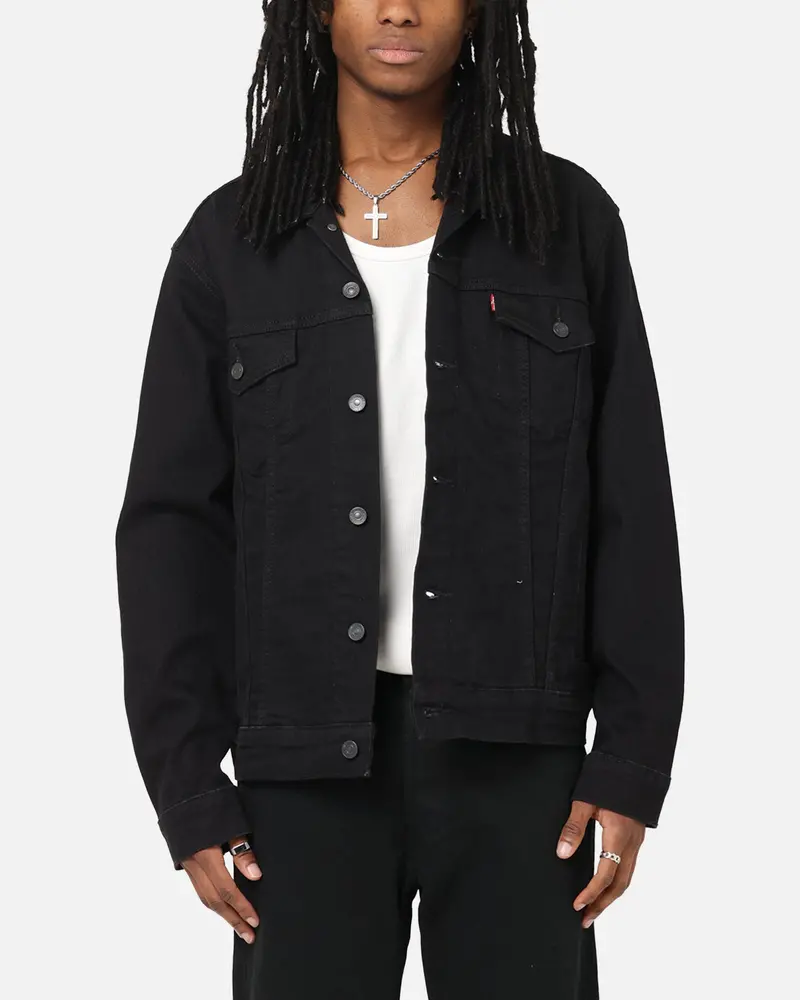 Levi Strauss And Co Denim Trucker Jacket Black 1