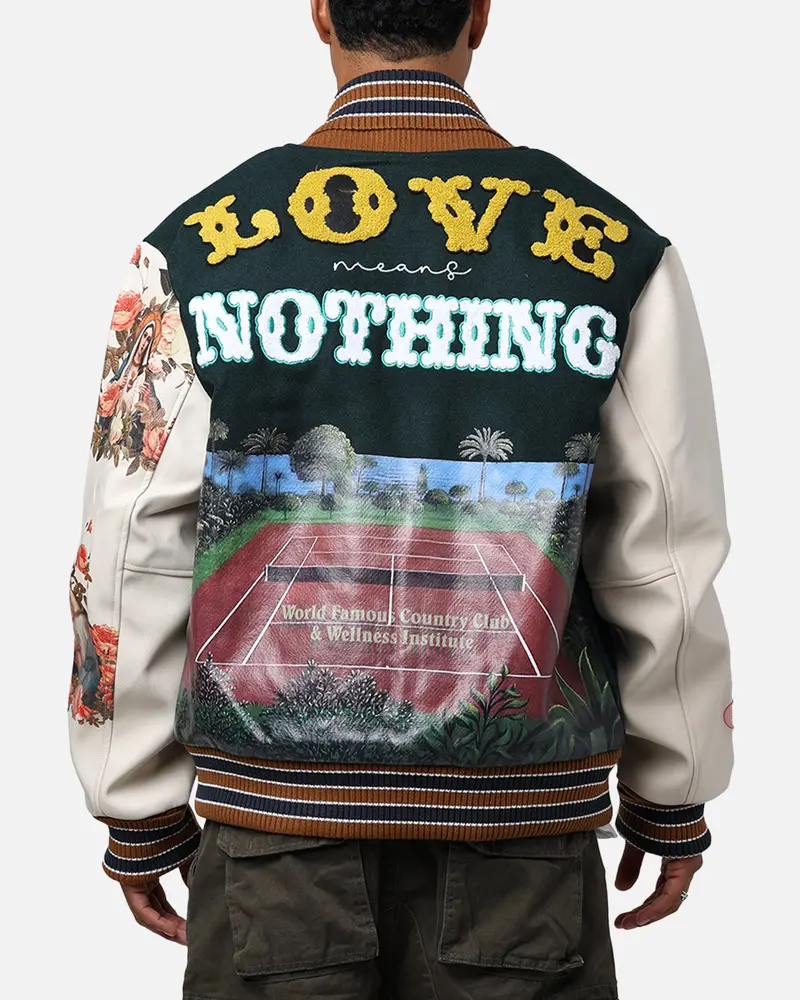 Lifted Anchors "Kournikova" Varsity Tennis Jacket Deep Green 1