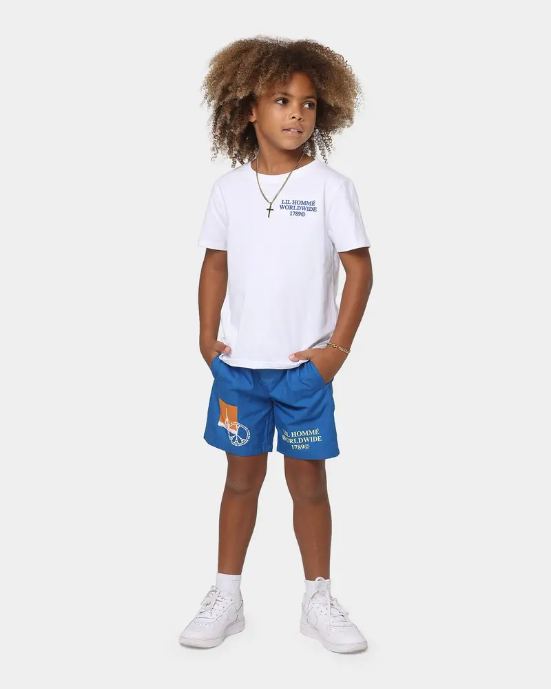 Lil Homme Kids' Worldwide T-Shirt Set White/Blue 1