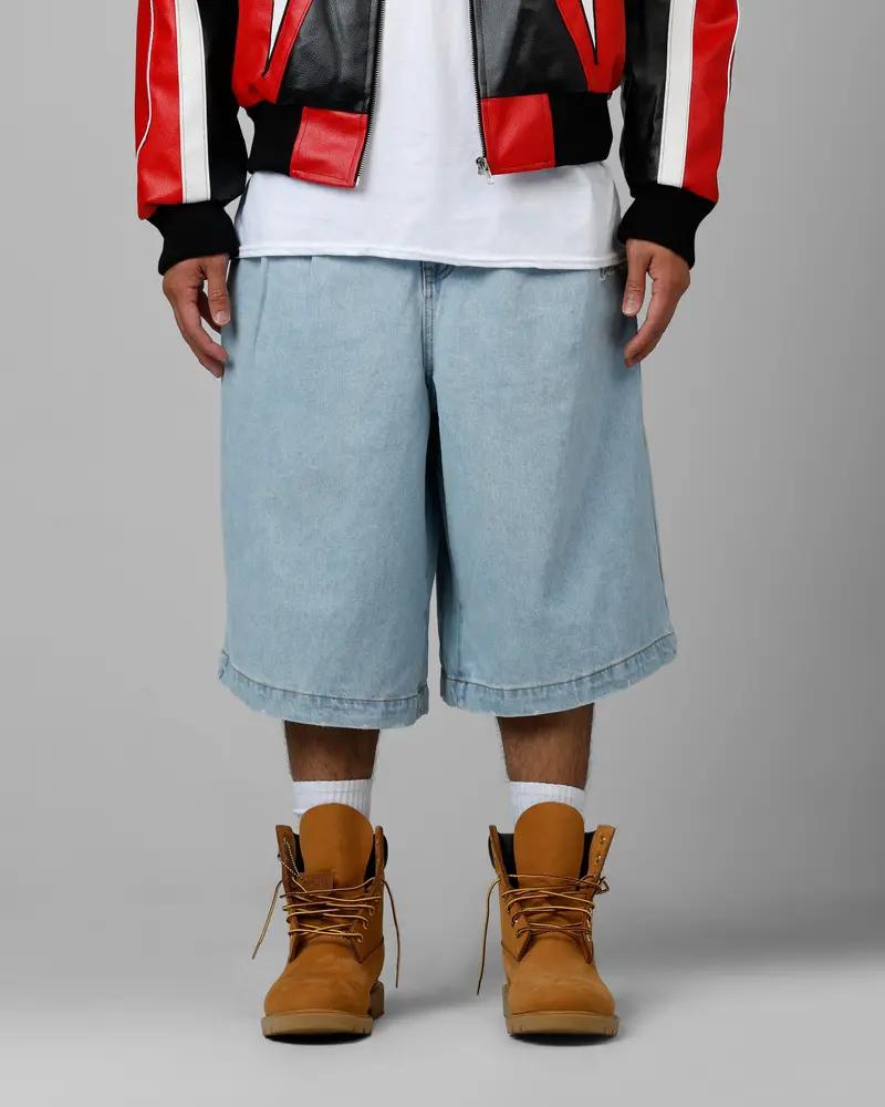 Loiter 3 Quarter Shorts Light Wash 1