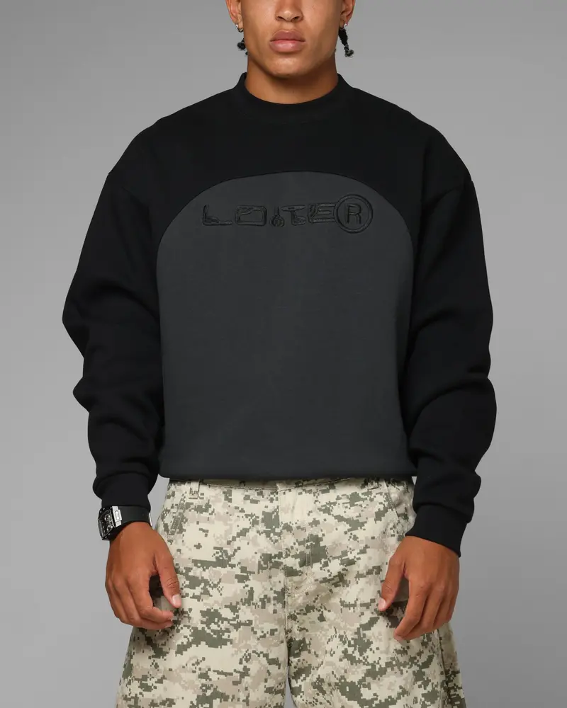 Loiter 4K Panel Crewneck Black 1