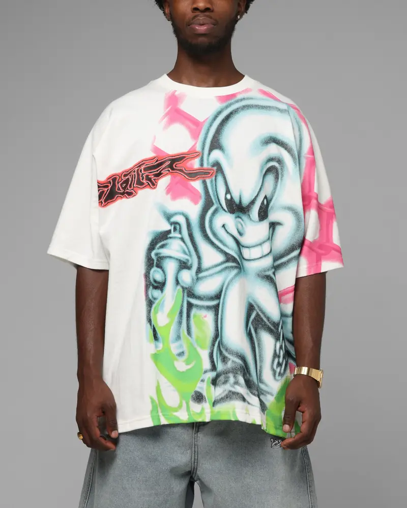 Loiter Airbrush Boxy T-Shirt White 1