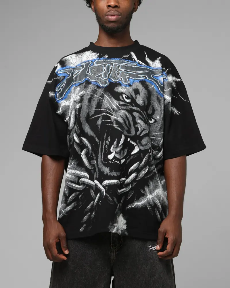 Loiter Airbrush Panther T-Shirt Black 1