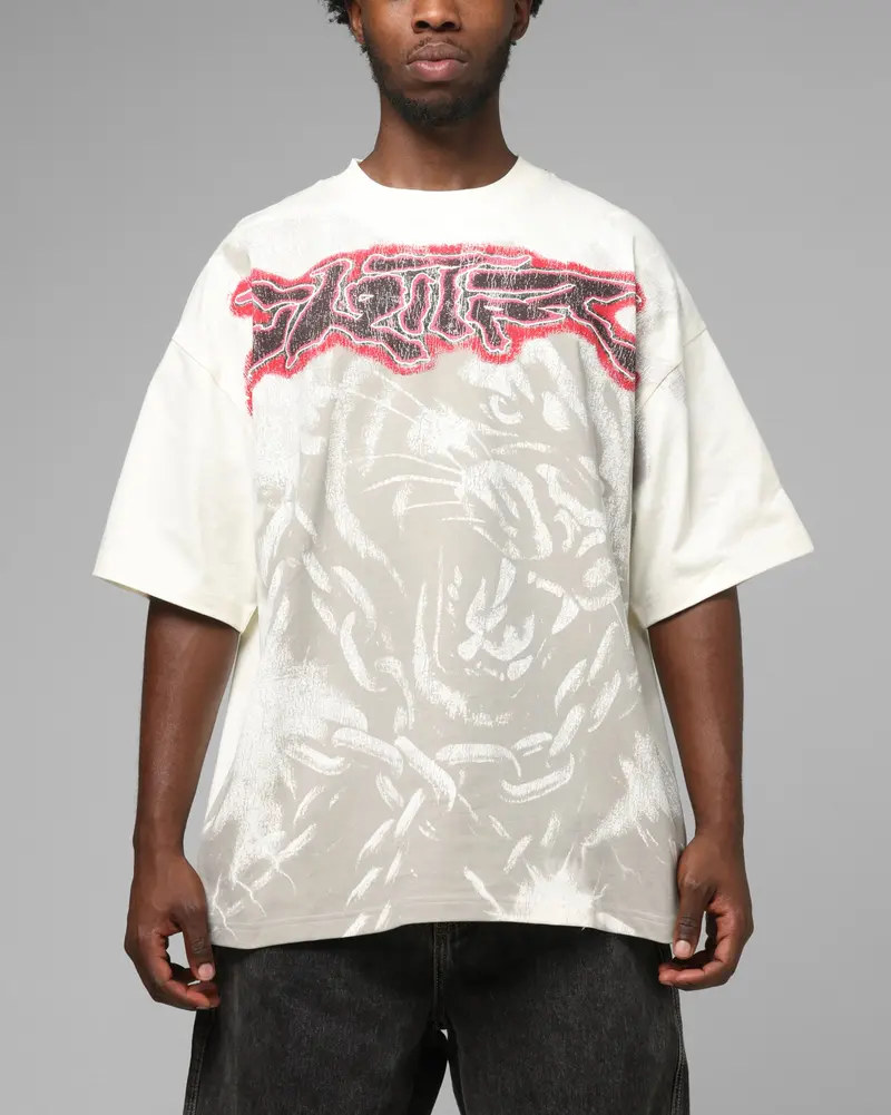 Loiter Airbrush Panther T-Shirt White 1