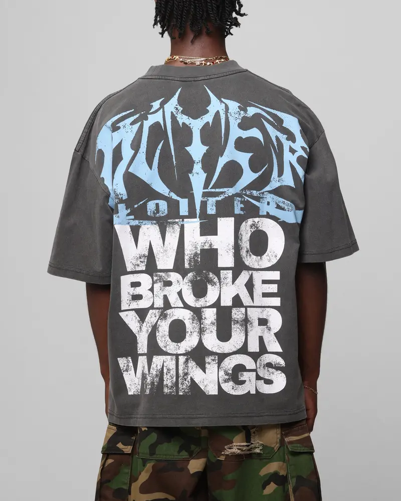 Loiter Angel Number Vintage T-Shirt Charcoal 1
