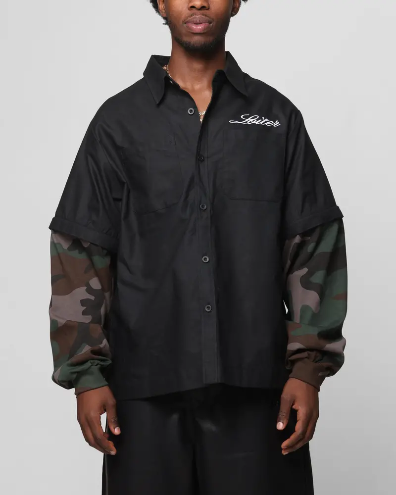 Loiter Art Studio Work Shirt Black/Camo 1