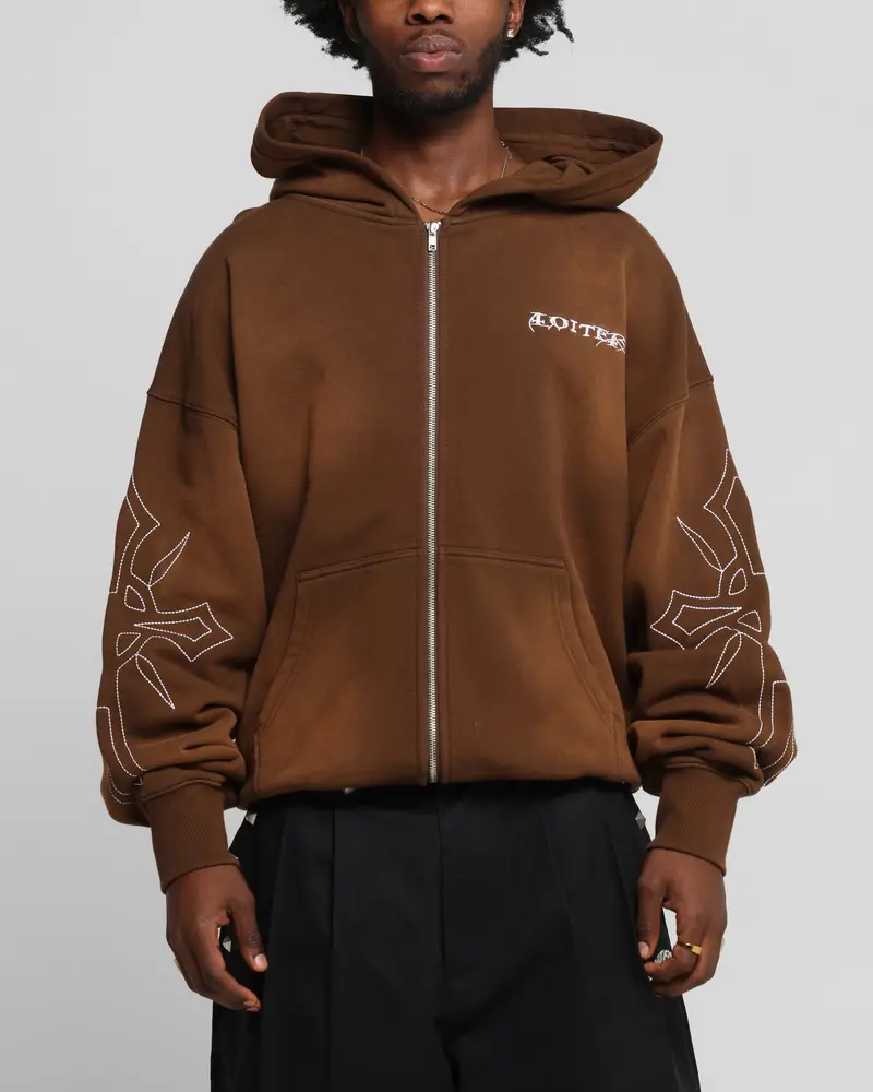 Loiter Atmosphere Zip Hoodie Vintage Brown 1