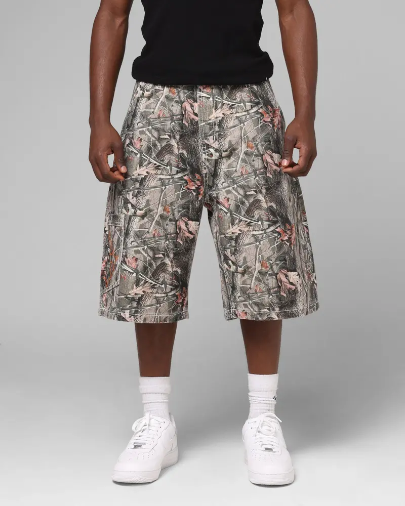 Loiter Biker Jorts Real Tree Camo 1