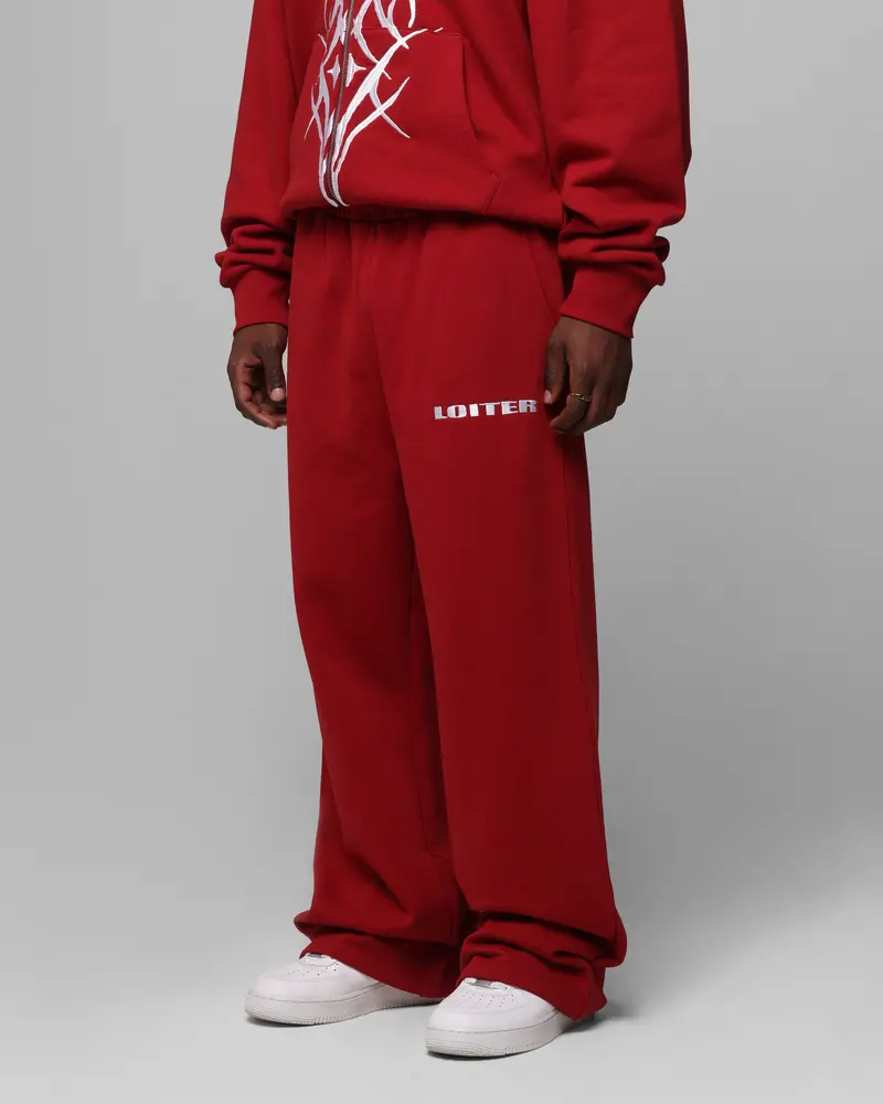 Loiter Blood Born Track Pants Burgandy 1
