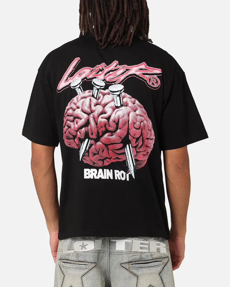 Loiter Brain Rot Vintage T-Shirt Black 1