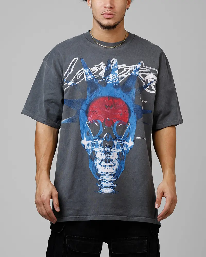 Loiter Brain Rot Vintage T-Shirt Charcoal 1