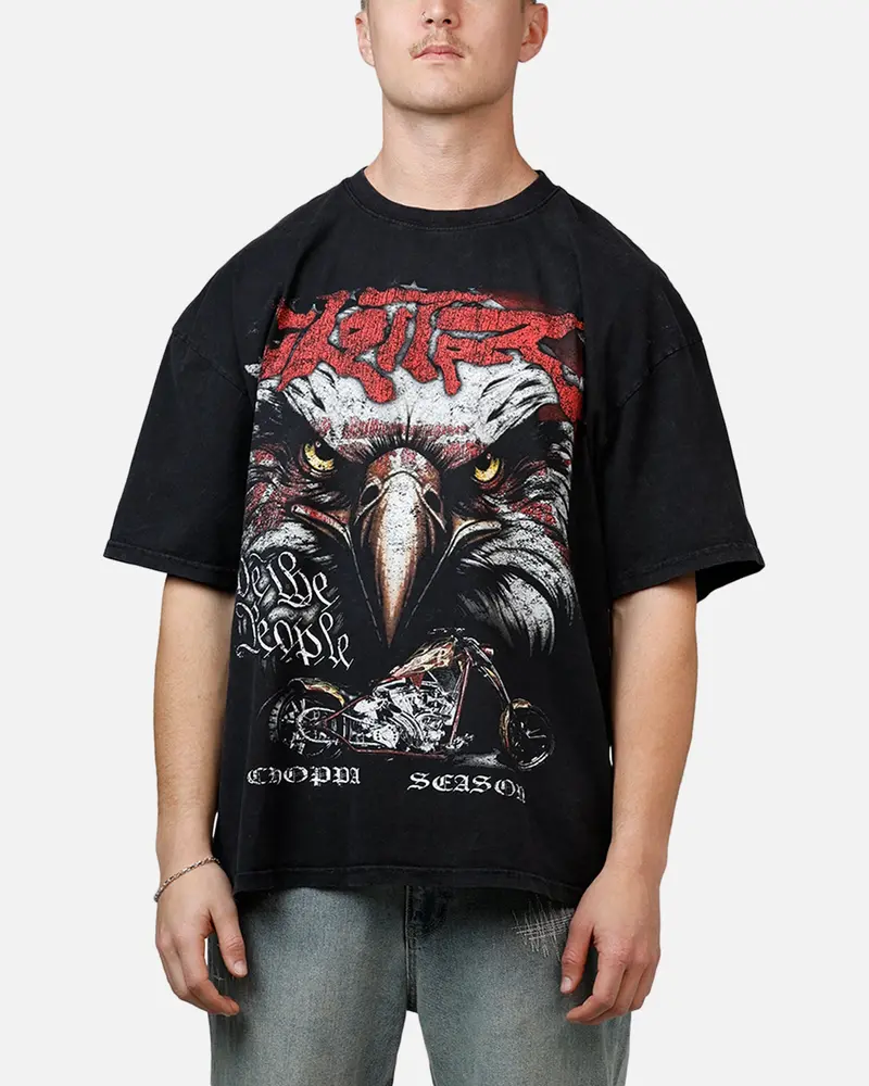 Loiter Choppa Season T-Shirt Black Acidwash 1