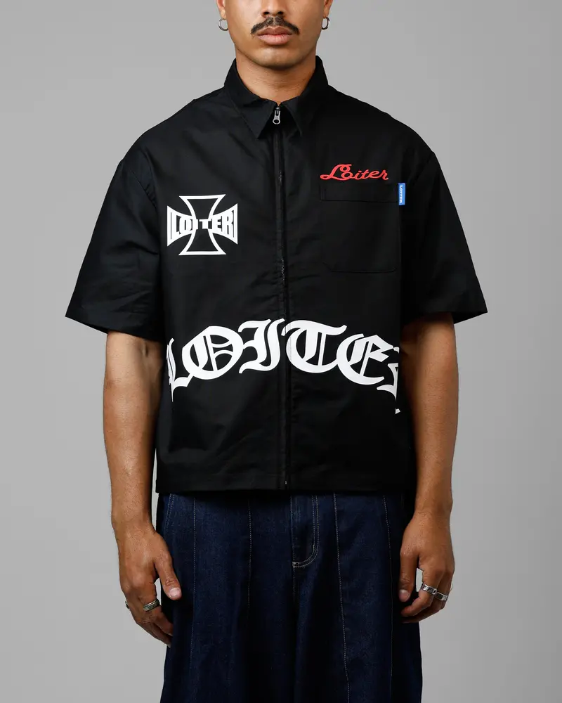 Loiter Chopper Work Shirt Black 1