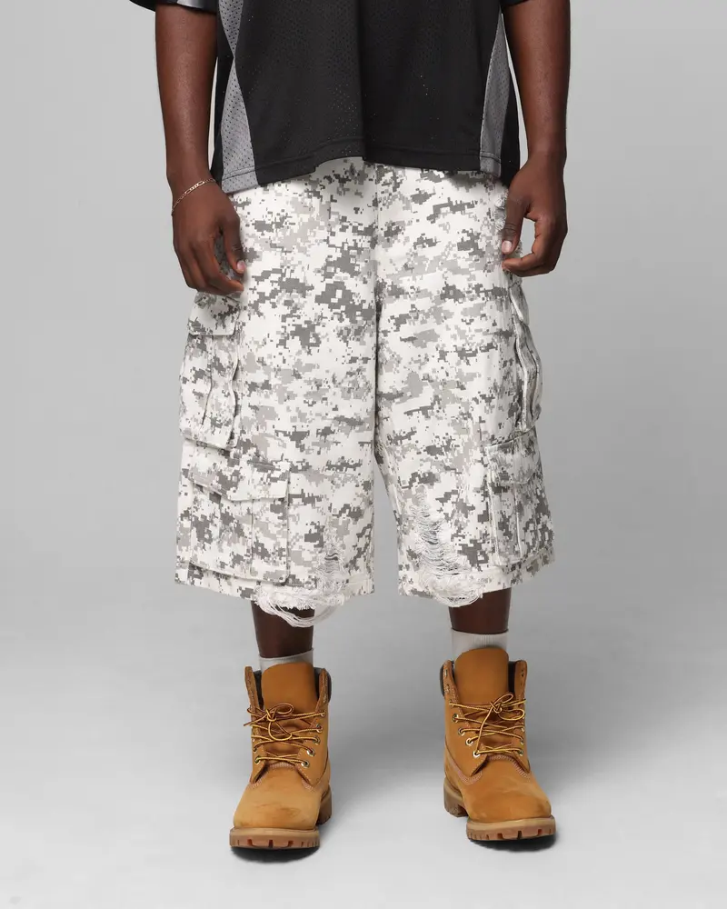 Loiter Collateral Cargo Shorts Digi Snow Camo 1