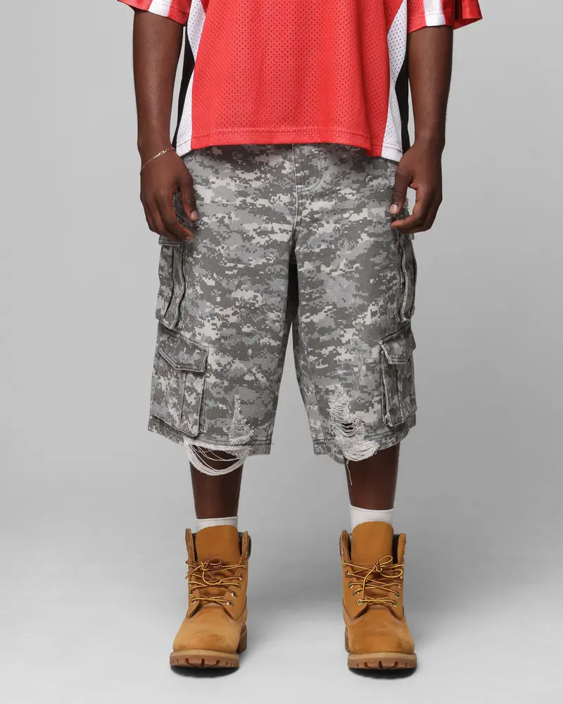 Loiter Collateral Cargo Shorts Snow Camo 1
