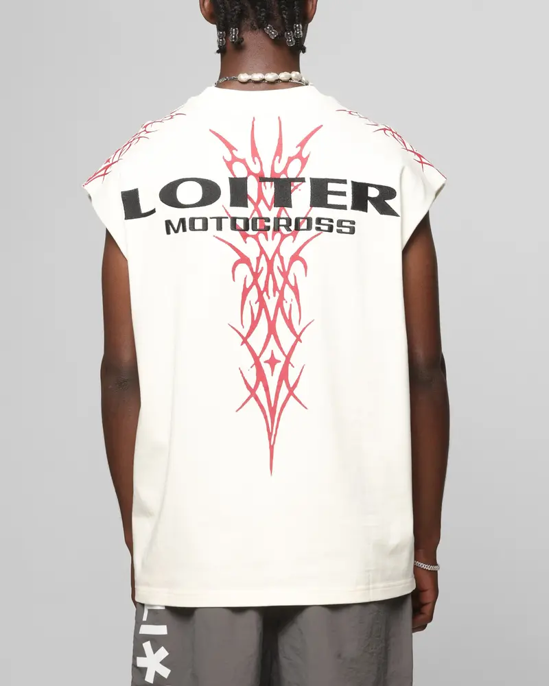 Loiter Cyber Muscle T-Shirt Off White 1