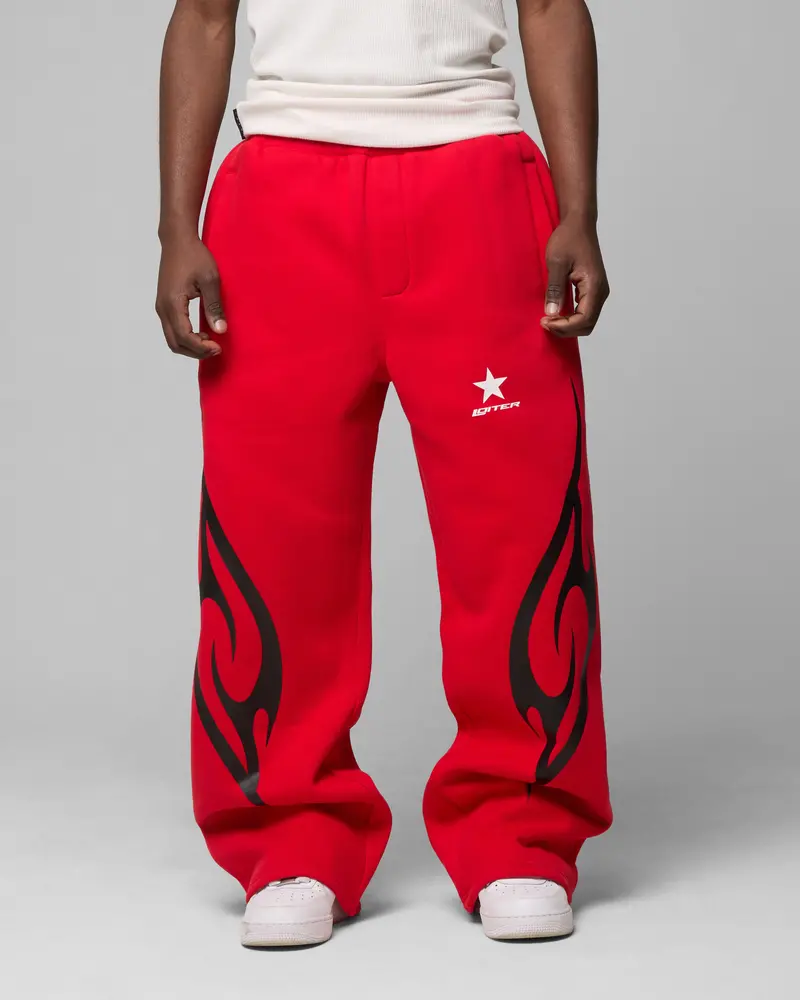 Loiter Cyber Sweat Pants Red 1