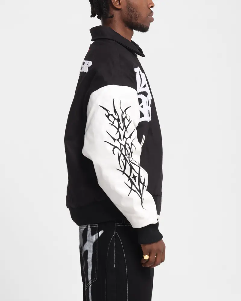 Loiter Cyber Varsity Jacket Black/White 5