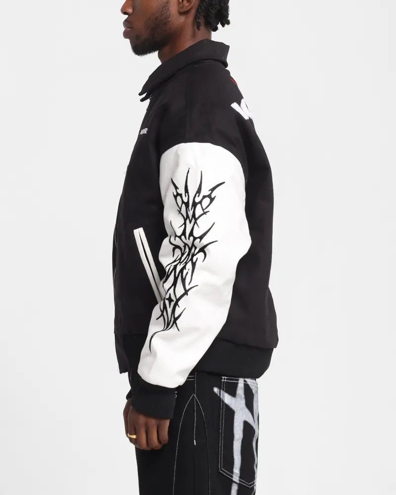 Loiter Cyber Varsity Jacket Black/White 6
