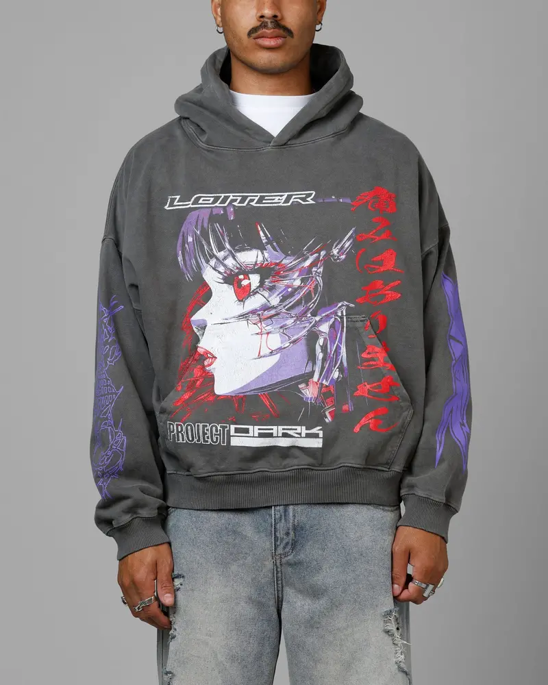 Loiter Cyberkinetics Premium Hoodie Washed Charcoal 1