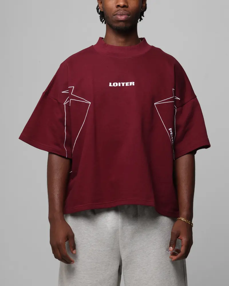 Loiter Dark Performance T-Shirt Burgandy 1