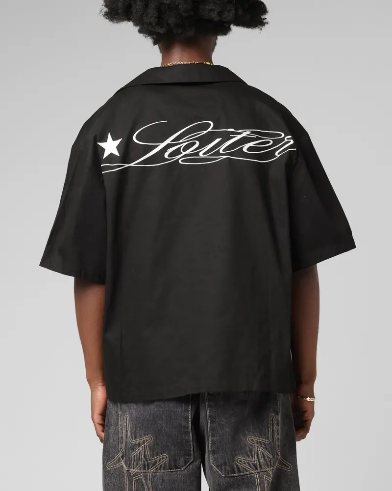 Loiter Daytona Button Up Shirt Black 1
