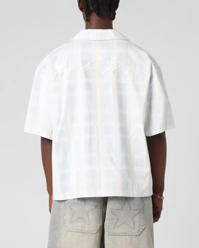 Loiter Daytona Button Up Shirt Blue Check 1