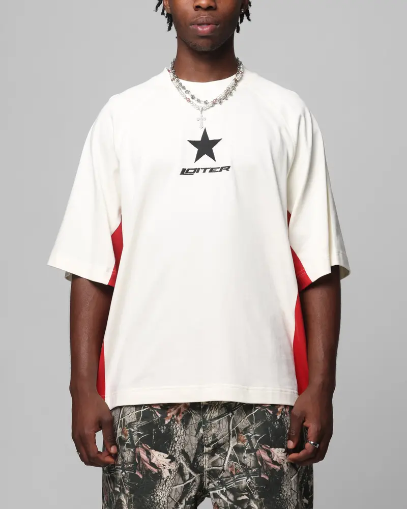 Loiter Daytona Panel T-Shirt White/Pink 1