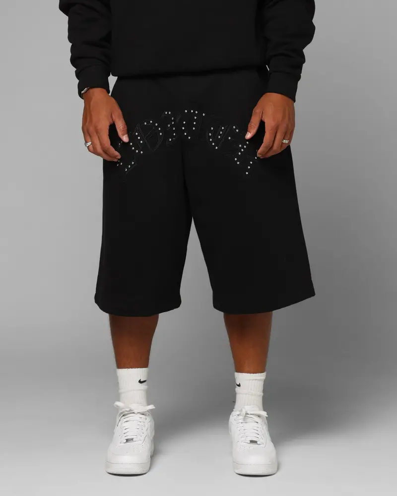 Loiter Destruct Sweat Shorts Black 1