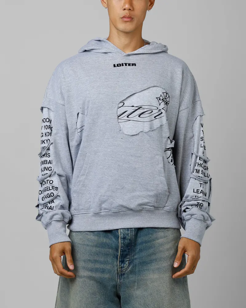 Loiter Destruction Hoodie Grey 1