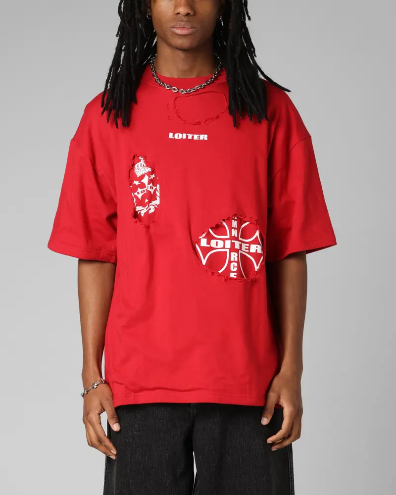 Loiter Destruction T-Shirt Red 1