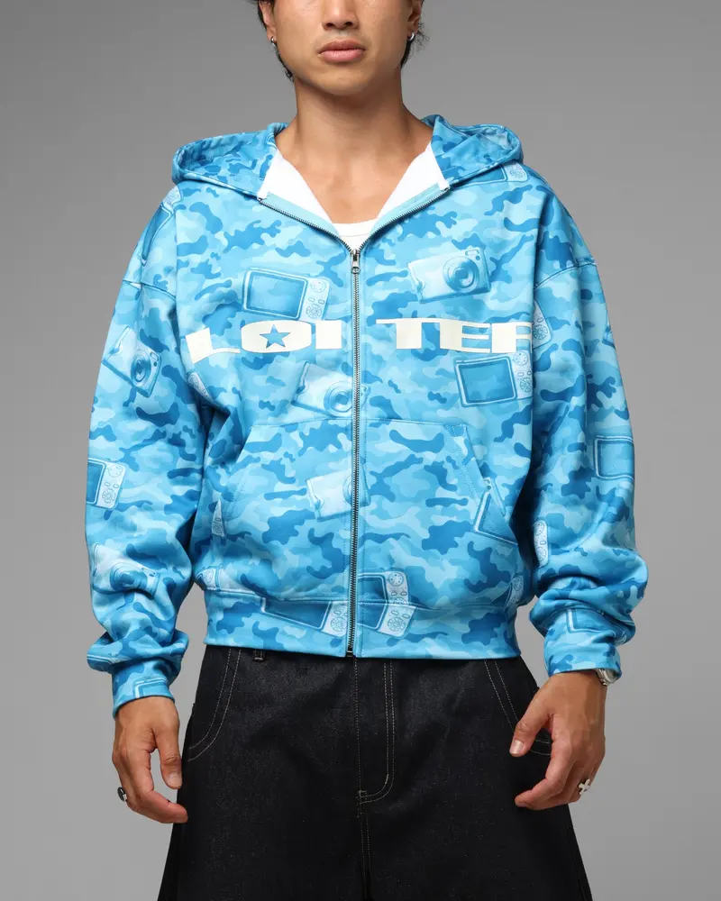 Loiter Digi Camo Zip Hoodie Blue Camo 1