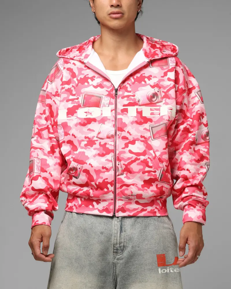 Loiter Digi Camo Zip Hoodie Pink Camo 1