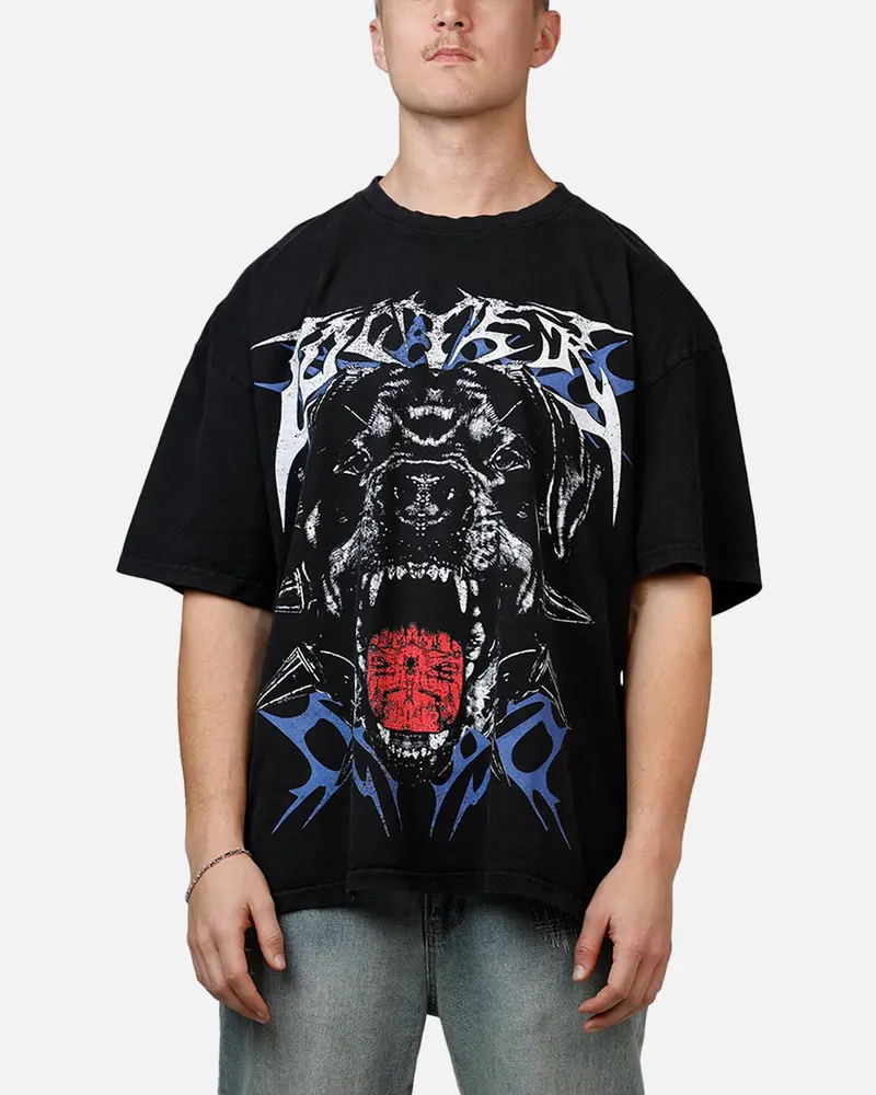 Loiter Dog Eat Dog Vintage T-Shirt Black Acidwash 1