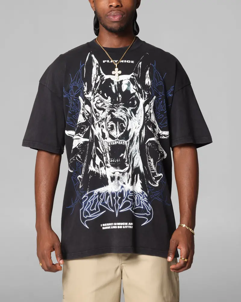 Loiter Dog Pound Vintage T-Shirt Black Acidwash 1