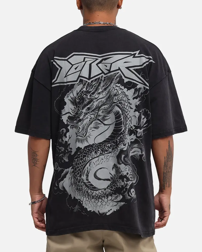 Loiter Draco Born T-Shirt Black Acidwash 1