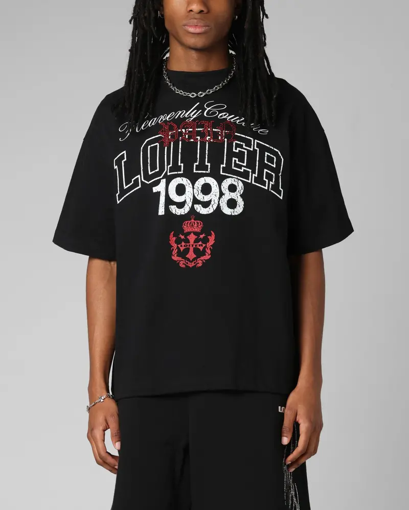 Loiter Drop Out Vintage T-Shirt Black 1