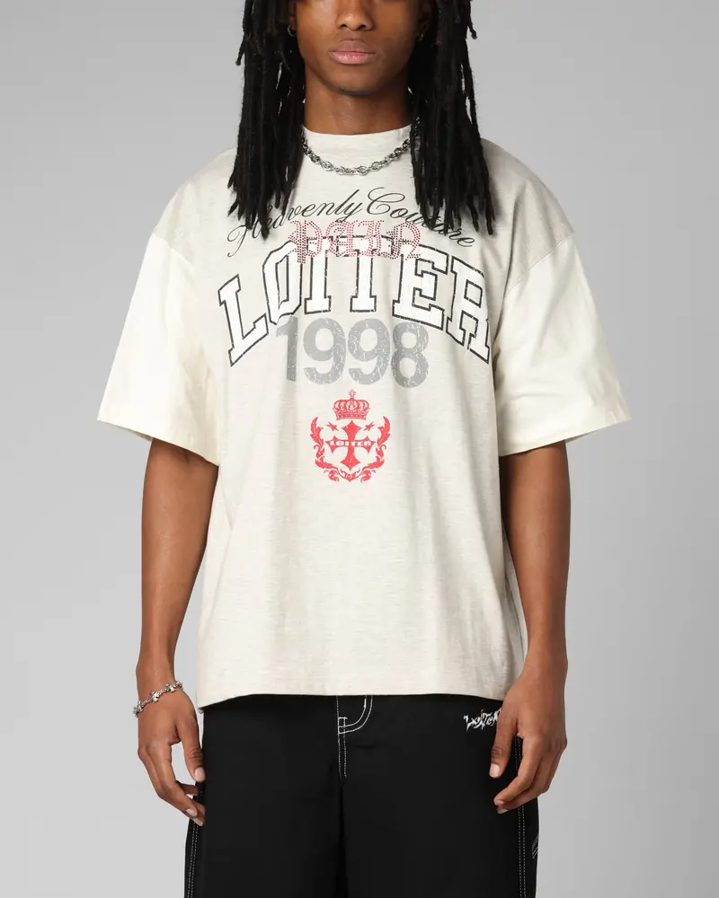 Loiter Drop Out Vintage T-Shirt Grey/White 1