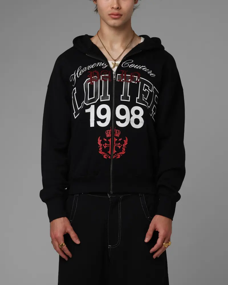 Loiter Drop Out Zip Hoodie Black 1