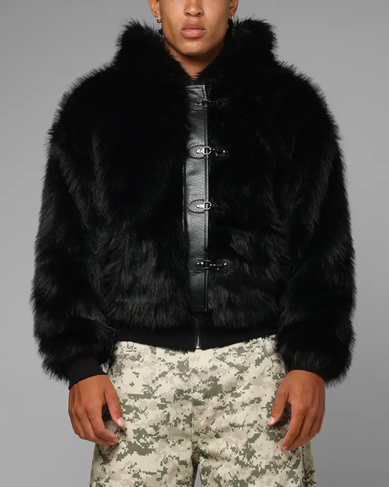 Loiter Eastern Bloc Fur Jacket Black 1