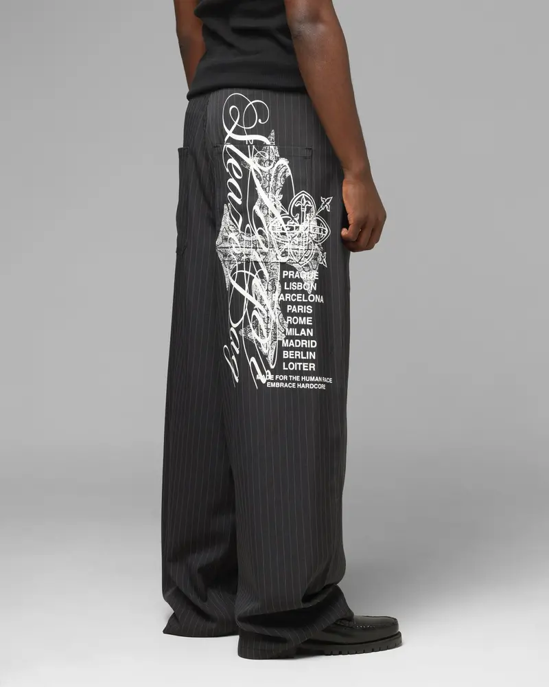 Loiter Eastern Bloc Pinstripe Trousers Black Pinstripe 1